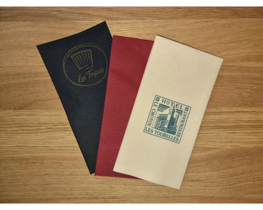 Serviettes personnalisées intissées couleur - par 1000