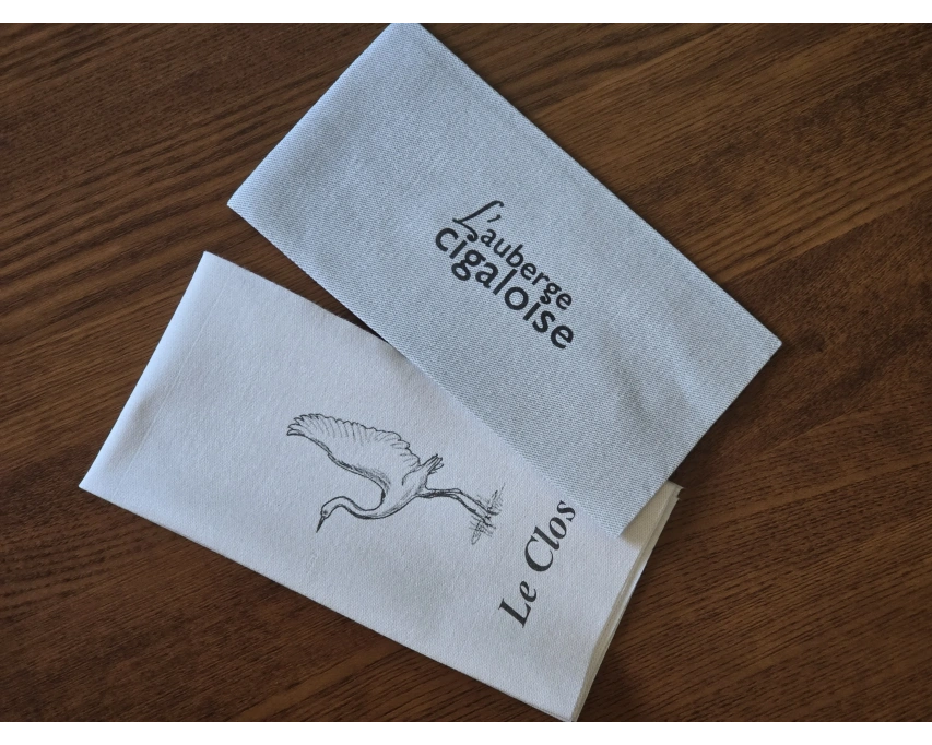 Serviettes spunlace teintée à personnaliser pour restaurant