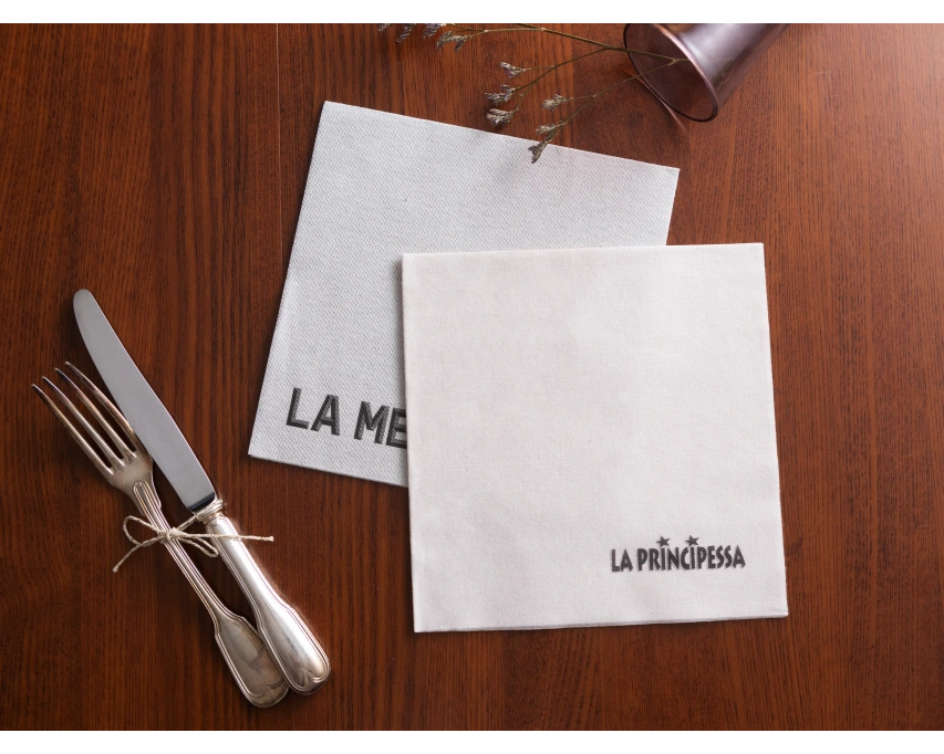 Serviettes spunlace teintée à personnaliser pour restaurant