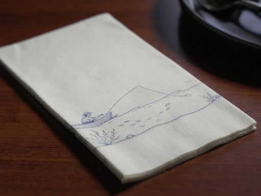Serviette Petit Pêcheur 40x40 en Viscolin | Par 800