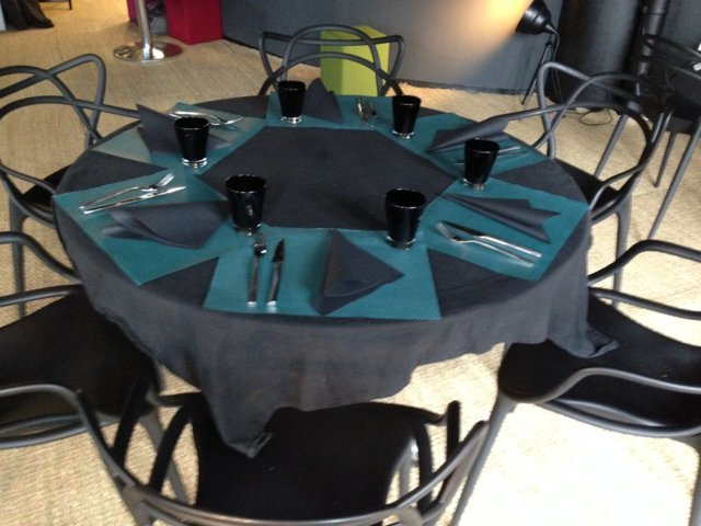 Presentation autour du theme du thé Serviettes intissés noires